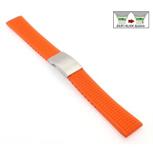 Easy-Klick Premium FKM-Kautschuk Uhrenarmband Modell Riga-S orange 20 mm