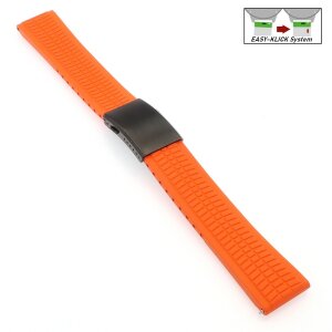 Easy-Klick Premium FKM-Kautschuk Uhrenarmband Modell Riga-P orange 20 mm