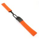 Easy-Klick Premium FKM-Kautschuk Uhrenarmband Modell Riga-P orange 20 mm