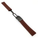 Easy-Klick Premium FKM-Kautschuk Uhrenarmband Modell Riga-P braun 20 mm