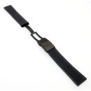 Easy-Klick Premium FKM-Kautschuk Uhrenarmband Modell Riga-P schwarz 22 mm