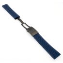 Easy-Klick Premium FKM-Kautschuk Uhrenarmband Modell Riga-P blau 22 mm