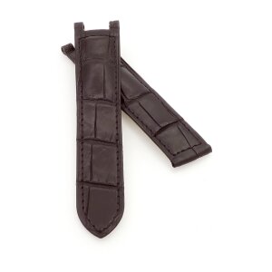 Echt Alligator Uhrenarmband für Cartier Pasha Modell CP86 mocca 20/18 mm für Faltschließe