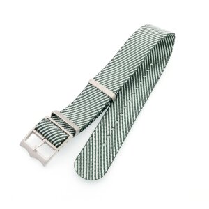 Nato Nylon Uhrenarmband Modell Luxor-S grün-weiß 22 mm, komp. Tudor