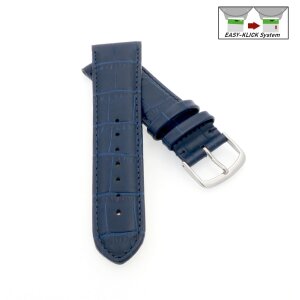 Feines Easy-Klick Alligator Uhrenarmband Modell Lausanne-XS navy-blau 18 mm