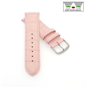 Feines Easy-Klick Alligator Uhrenarmband Modell Lausanne-XS rosa 22 mm