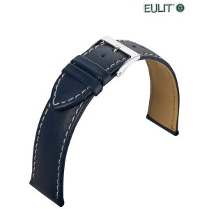 Softweiches Eulit Kalbsleder Uhrenarmband Modell Taurus blau-WN 20 mm