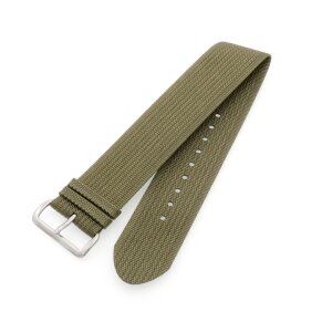 Dresswatch Nylon Durchzugs-Uhrenarmband Modell Aurich grün 20 mm