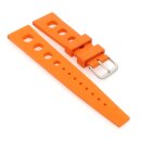 Easy-Klick Retro FKM-Kautschuk Uhrenarmband Modell Karibik orange 20 mm