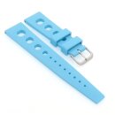 Easy-Klick Retro FKM-Kautschuk Uhrenarmband Modell Karibik hell-blau 20 mm
