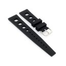Easy-Klick Retro FKM-Kautschuk Uhrenarmband Modell Karibik schwarz 22 mm