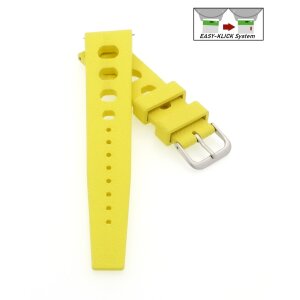 Easy-Klick Retro FKM-Kautschuk Uhrenarmband Modell Karibik gelb 22 mm