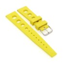 Easy-Klick Retro FKM-Kautschuk Uhrenarmband Modell Karibik gelb 22 mm