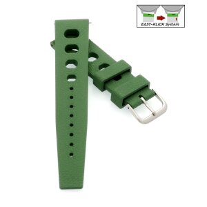 Easy-Klick Retro FKM-Kautschuk Uhrenarmband Modell Karibik grün 22 mm
