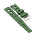 Easy-Klick Retro FKM-Kautschuk Uhrenarmband Modell Karibik grün 22 mm