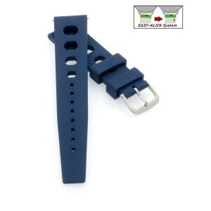 Easy-Klick Retro FKM-Kautschuk Uhrenarmband Modell Karibik dunkel-blau 22 mm