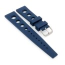 Easy-Klick Retro FKM-Kautschuk Uhrenarmband Modell Karibik dunkel-blau 22 mm