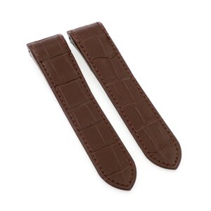 Alligator Ersatz-Uhrenarmband für Cartier Santos CS4 mocca 24,5/21 mm für Faltschließe