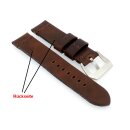 Canvas-Leder-Textil Uhrenarmband Modell Federal khaki-beige 20 mm, Handmade