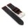 Canvas-Leder-Textil Uhrenarmband Modell Federal schwarz 22 mm, Handmade