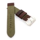 Canvas-Leder-Textil Uhrenarmband Modell Federal grün...