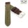 Easy-Klick Canvas-Leder-Textil Uhrenarmband Modell Federal grün 24 mm, Handmade