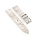 Easy-Klick echt Leisten-Krokodil Uhrenarmband Modell Crocody-Chrono weiß 22 mm Handarbeit