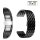 Edelstahl Easy-Klick Glieder-Uhrenarmband Modell Bochum schwarz 20 mm