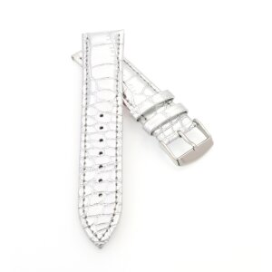 Alligator Uhrenarmband Modell Nilo silber 18 mm