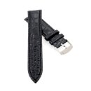 Alligator Uhrenarmband Modell Nilo schwarz 20 mm