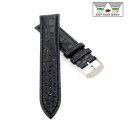 Easy-Klick Alligator Uhrenarmband Modell Nilo schwarz 18 mm