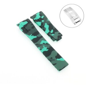 Silikon Rundanstoß Uhrenarmband Modell RLX-CA-S grün 20/16 mm, komp.Rolex
