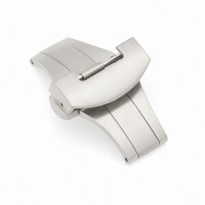 Butterfly-Faltschließe Edelstahl silber gebürstet Modell Pan-66 20 mm, komp. Panerai
