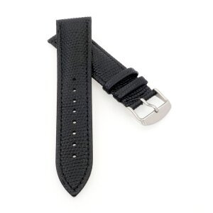 Eidechsen-Struktur Uhrenarmband Modell Turlizz schwarz 19 mm