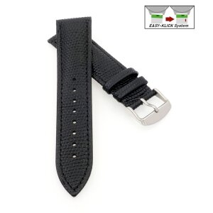 Easy-Klick Eidechsen-Struktur Uhrenarmband Modell Turlizz schwarz 16 mm