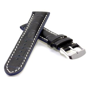 Alligator Uhrenarmband Modell Solothurn dunkelblau 20 mm