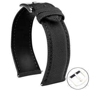 Hybrid Uhrenarmband Modell Baltimore schwarz-SN 21 mm, wasserfest