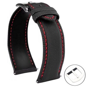 Hybrid Uhrenarmband Modell Baltimore schwarz-RN 21 mm, wasserfest