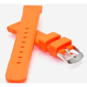 Silikon Uhrenarmband Modell Diving orange 18 mm Breitdornschließe