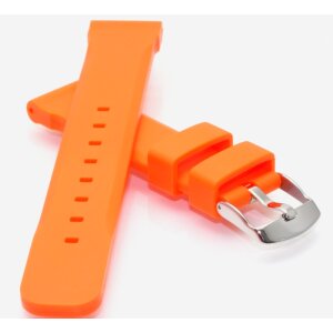Silikon Uhrenarmband Modell Diving orange 18 mm Breitdornschließe