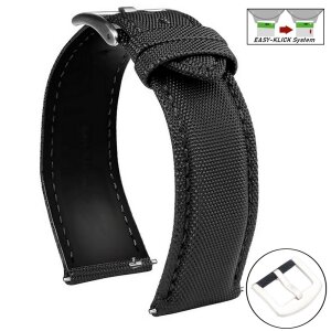 Easy-Klick Hybrid Uhrenarmband Modell Baltimore schwarz-SN 21 mm, wasserfest