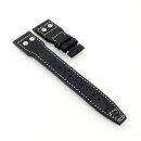 Easy-Klick Alligator Uhrenarmband mit Nieten Modell IW-36 schwarz 21 mm, kompatibel IWC