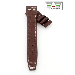 Easy-Klick Alligator Uhrenarmband mit Nieten Modell IW-36 mocca 22 mm, kompatibel IWC
