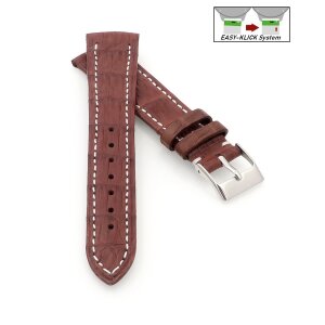 Easy-Klick echt Alligator-Leder Uhrenarmband Modell Birma mocca-WN 20/16 mm
