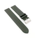 Feines flaches Easy-Klick Kalbsleder Uhrenarmband Modell Kuba-NL dunkel-grün 12 mm
