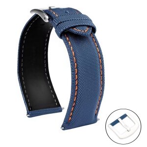 Hybrid Uhrenarmband Modell Baltimore blau-ON 22 mm, wasserfest