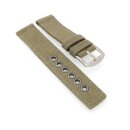 Canvas Textil Uhrenarmband Modell Terra khaki 20 mm, wasserfest