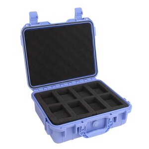 Security ABS-Kunststoff Uhrenkoffer für 8 Uhren Modell Secure-8 blau