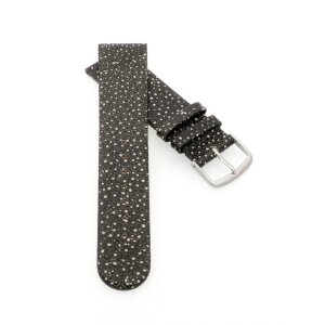 Perlrochen-Style Uhrenarmband Modell Rocco schwarz 18 mm