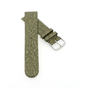 Perlrochen-Style Uhrenarmband Modell Rocco grün 18 mm